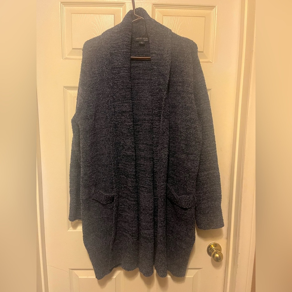 Barefoot Dreams Cozy Gray / Blue Women's Sweater size Large NWOT